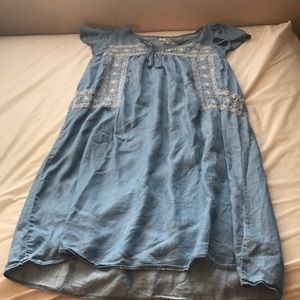 Blue and white dress